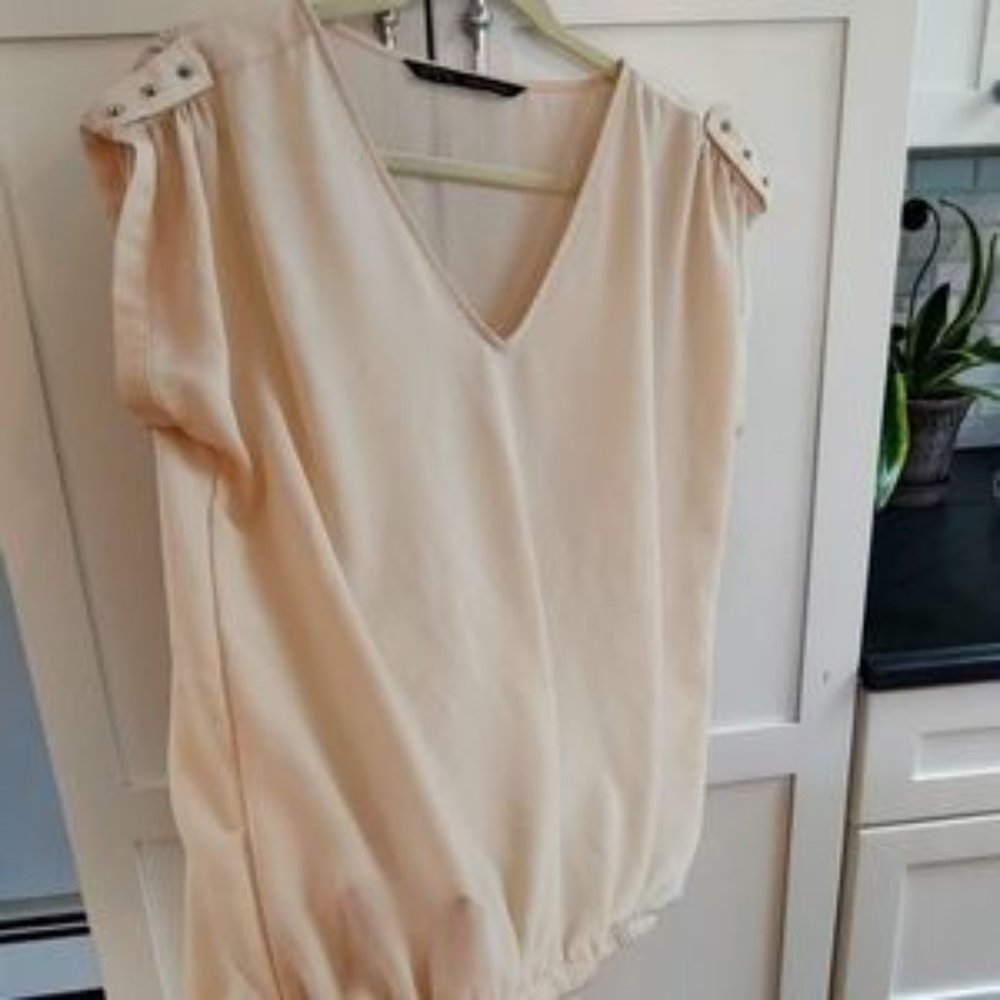 Zara Cream Studded Blouse